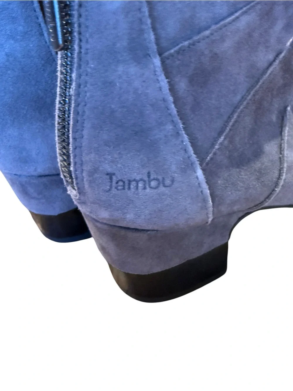 Jambu Gray Suede Strappy Ankle Booties Zip Back Womens Size 7.5